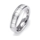 Anillo Media alianza de oro blanco de 18 Kt con diamantes talla baguette de 0,50 a 1,50 ct