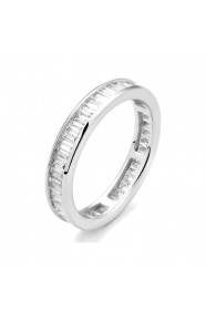Anillo Alianza de oro blanco de 18 Kt con diamantes talla baguette de 1,50 a 2,70 ct