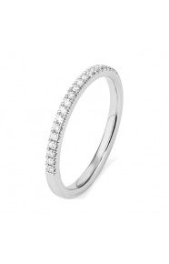 Anillo Media alianza de oro blanco de 18 Kt con diamantes de 0,15 a 0,90 ct