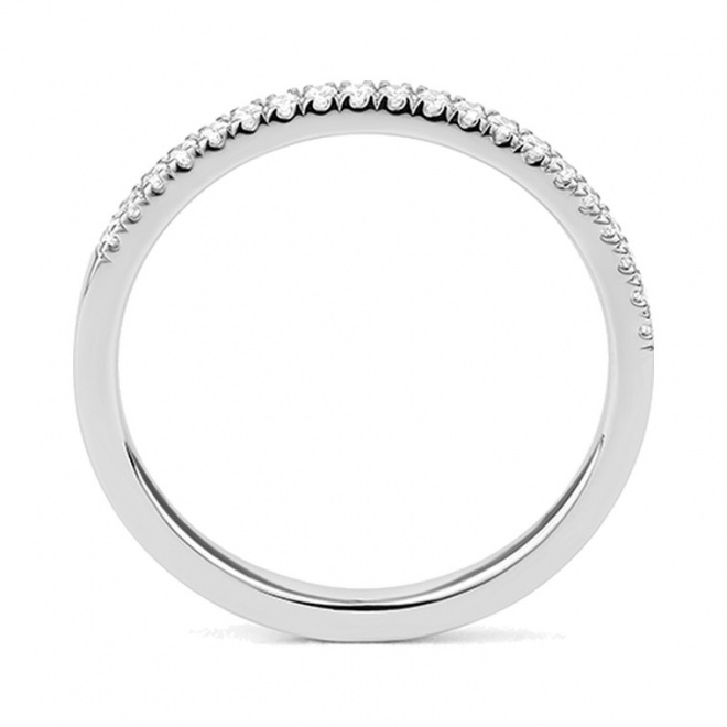 Anillo Media alianza de oro blanco de 18 Kt con diamantes de 0,15 a 0,90 ct