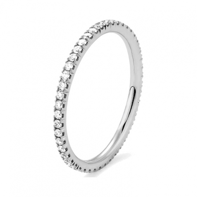 Anillo Alianza de oro blanco de 18 Kt con diamantes de 0,35 a 2,10 ct