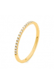Anillo Media alianza de oro amarillo de 18 Kt con diamantes de 0,12 a 0,84 ct