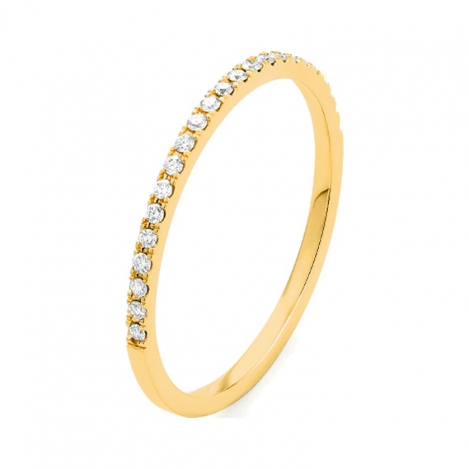 Anillo Media alianza de oro amarillo de 18 Kt con diamantes de 0,12 a 0,84 ct