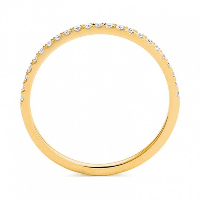 Anillo Media alianza de oro amarillo de 18 Kt con diamantes de 0,12 a 0,84 ct