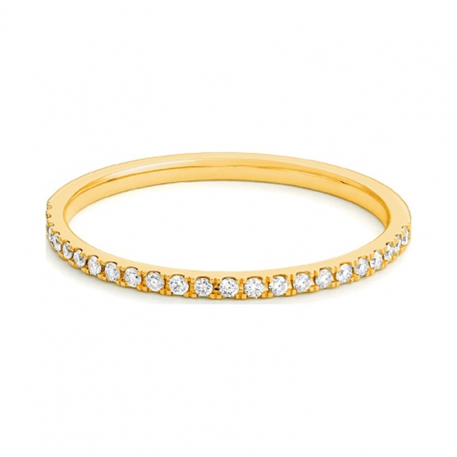 Anillo Media alianza de oro amarillo de 18 Kt con diamantes de 0,12 a 0,84 ct
