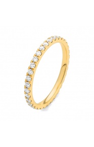 Anillo Alianza de oro amarillo de 18 Kt con diamantes de 0,45 a 1,65 ct