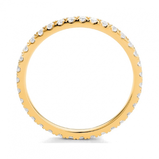 Anillo Alianza de oro amarillo de 18 Kt con diamantes de 0,45 a 1,65 ct