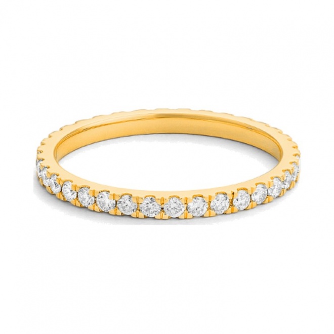 Anillo Alianza de oro amarillo de 18 Kt con diamantes de 0,45 a 1,65 ct