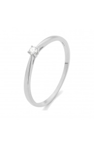 Anillo Solitario de oro blanco de 18 Kt con diamante de 0,05 a 1,00 ct