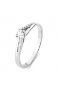 Anillo Solitario de oro blanco de 18 Kt con diamante de 0,10 a 0,73 ct