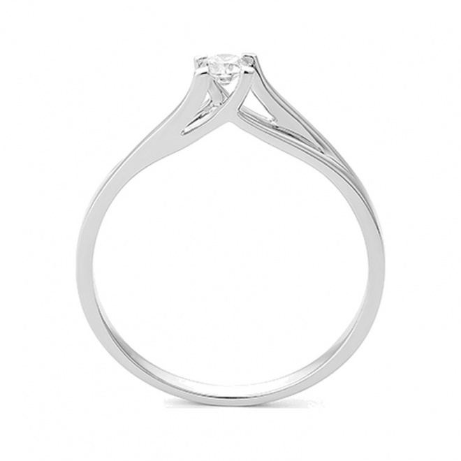 Anillo Solitario de oro blanco de 18 Kt con diamante de 0,10 a 0,73 ct