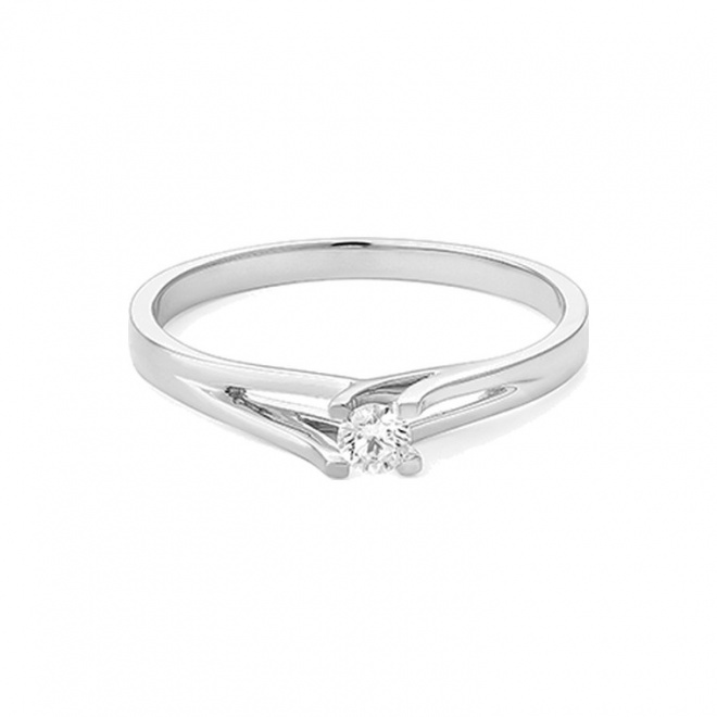 Anillo Solitario de oro blanco de 18 Kt con diamante de 0,10 a 0,73 ct