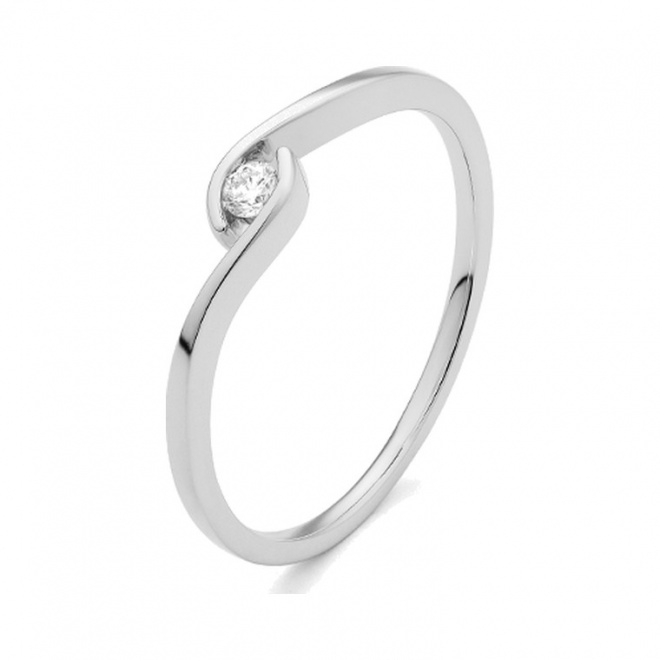 Anillo Solitario de oro blanco de 18 Kt con diamante de 0,05 a 0,73 ct