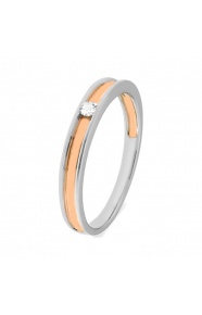 Anillo Solitario de oro de 18 Kt con diamante de 0,05 ct