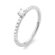 Anillo Solitario de oro blanco de 18 Kt con diamantes de 0,25 a 0,65 ct
