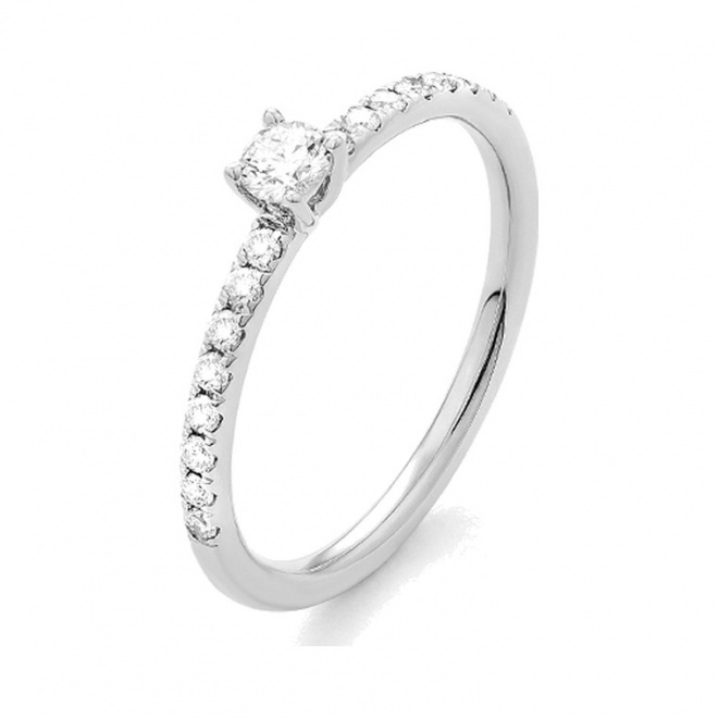 Anillo Solitario de oro blanco de 18 Kt con diamantes de 0,25 a 0,65 ct