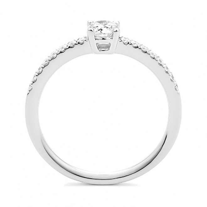 Anillo Solitario de oro blanco de 18 Kt con diamantes de 0,44 a 0,99 ct