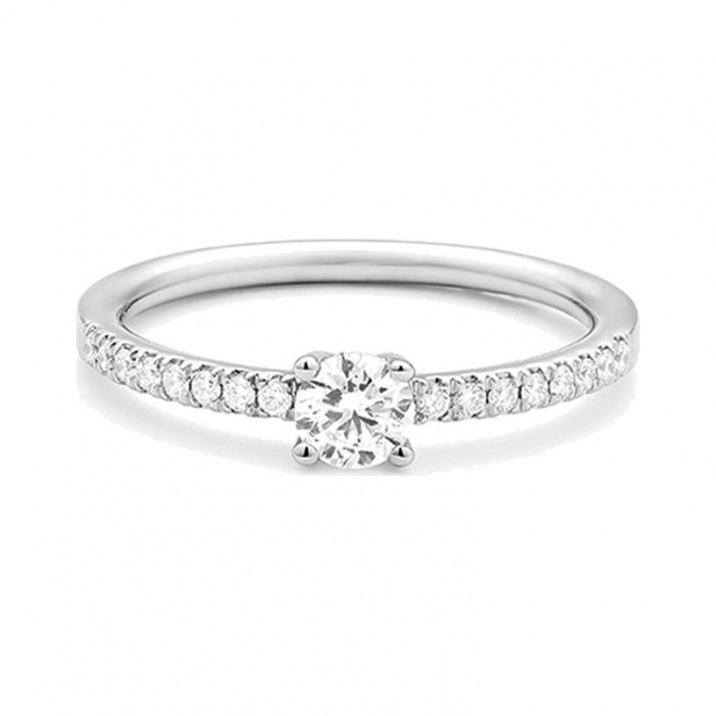 Anillo Solitario de oro blanco de 18 Kt con diamantes de 0,44 a 0,99 ct
