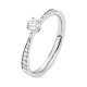 Anillo Solitario de oro blanco de 18 Kt con diamantes de 0,31 a 0,72 ct