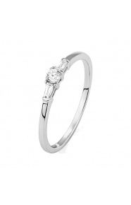 Anillo Tresillo de oro blanco de 18 Kt con diamantes de 0,19 a 0,74 ct