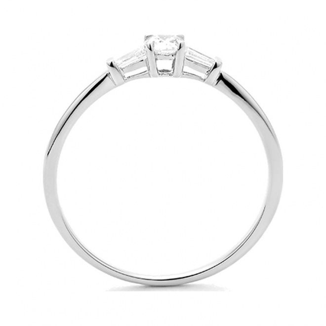 Anillo Tresillo de oro blanco de 18 Kt con diamantes de 0,19 a 0,74 ct