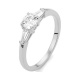 Anillo Tresillo de oro blanco de 18 Kt con diamantes de 0,19 a 0,74 ct