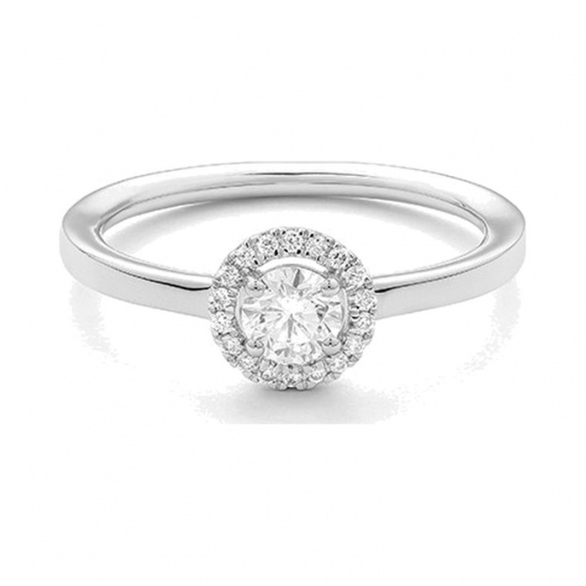 Anillo Solitario de oro blanco de 18 Kt con diamantes de 0,40 a 0,65 ct