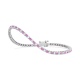 Pulsera Rivière de oro blanco de 18 Kt con piedra de color y diamantes