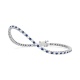 Pulsera Rivière de oro blanco de 18 Kt con piedra de color y diamantes