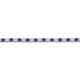 Pulsera Rivière de oro blanco de 18 Kt con piedra de color y diamantes