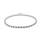Pulsera Rivière de oro blanco de 18 Kt con piedra de color y diamantes