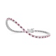 Pulsera Rivière de oro blanco de 18 Kt con piedra de color y diamantes