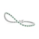 Pulsera Rivière de oro blanco de 18 Kt con piedra de color y diamantes