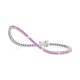 Pulsera Rivière de oro blanco de 18 Kt con piedra de color y diamantes de 0,26 ct