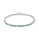 Pulsera Rivière de oro blanco de 18 Kt con piedra de color y diamantes de 0,26 ct