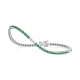 Pulsera Rivière de oro blanco de 18 Kt con piedra de color y diamantes de 0,32 ct