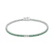 Pulsera Rivière de oro blanco de 18 Kt con piedra de color y diamantes de 0,32 ct