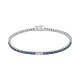Pulsera Rivière de oro blanco de 18 Kt con piedra de color y diamantes