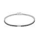 Pulsera Rivière de oro blanco de 18 Kt con piedra de color y diamantes