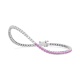 Pulsera Rivière de oro blanco de 18 Kt con piedra de color y diamantes de 0,99 ct