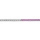Pulsera Rivière de oro blanco de 18 Kt con piedra de color y diamantes de 0,99 ct