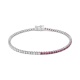Pulsera Rivière de oro blanco de 18 Kt con piedra de color y diamantes de 0,99 ct