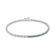 Pulsera Rivière de oro blanco de 18 Kt con piedra de color y diamantes de 0,99 ct