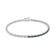 Pulsera Rivière de oro blanco de 18 Kt con piedra de color y diamantes