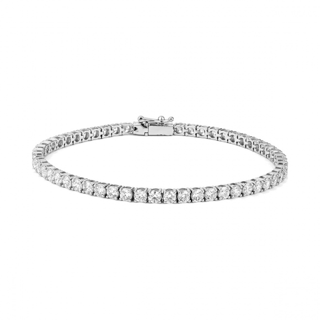 Pulsera Rivière de oro blanco de 18 Kt con diamantes de 5,70 a 26,50 ct