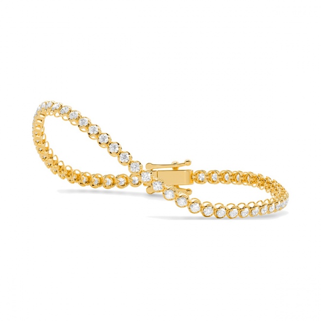 Pulsera Rivière de oro amarillo de 18 Kt con diamantes de 1,00 a 5,00 ct