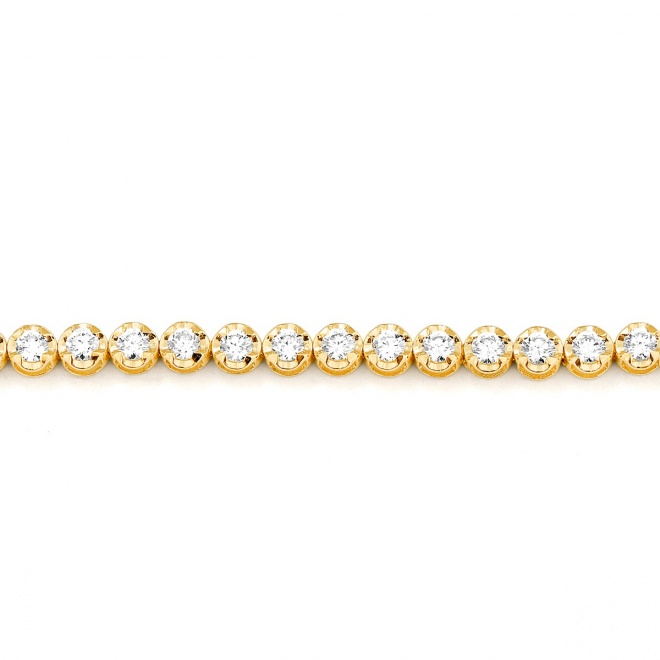 Pulsera Rivière de oro amarillo de 18 Kt con diamantes de 1,00 a 5,00 ct