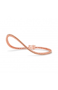 Pulsera Rivière de oro rosa de 18 Kt con diamantes de 1,14 ct