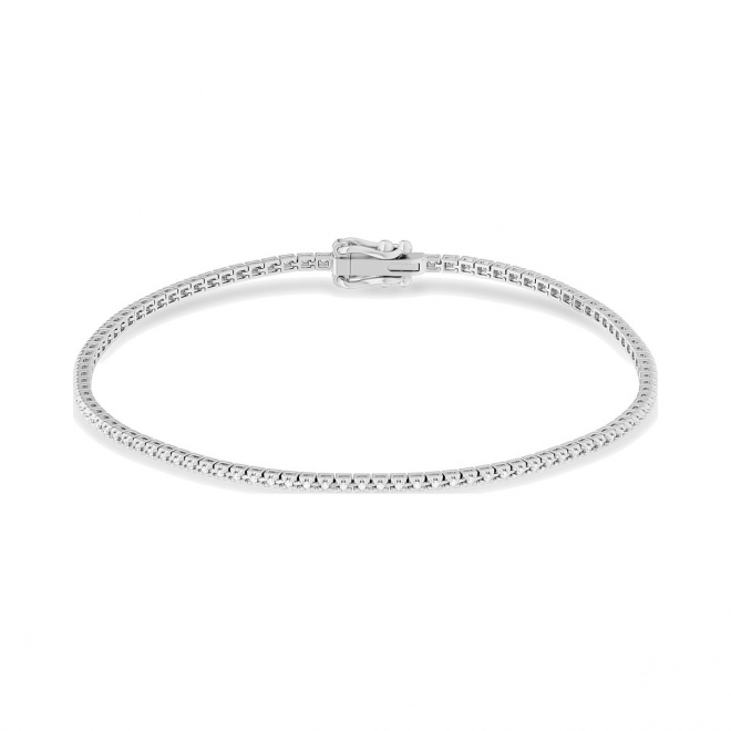 Pulsera Rivière de oro blanco de 18 Kt con diamantes de 0,25 a 1,50 ct