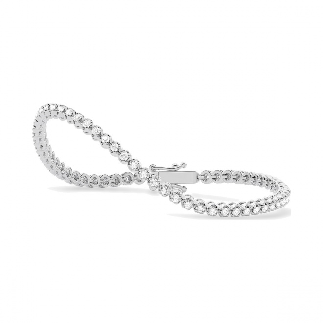 Pulsera Rivière de oro blanco de 18 Kt con diamantes de 1,50 a 3,50 ct